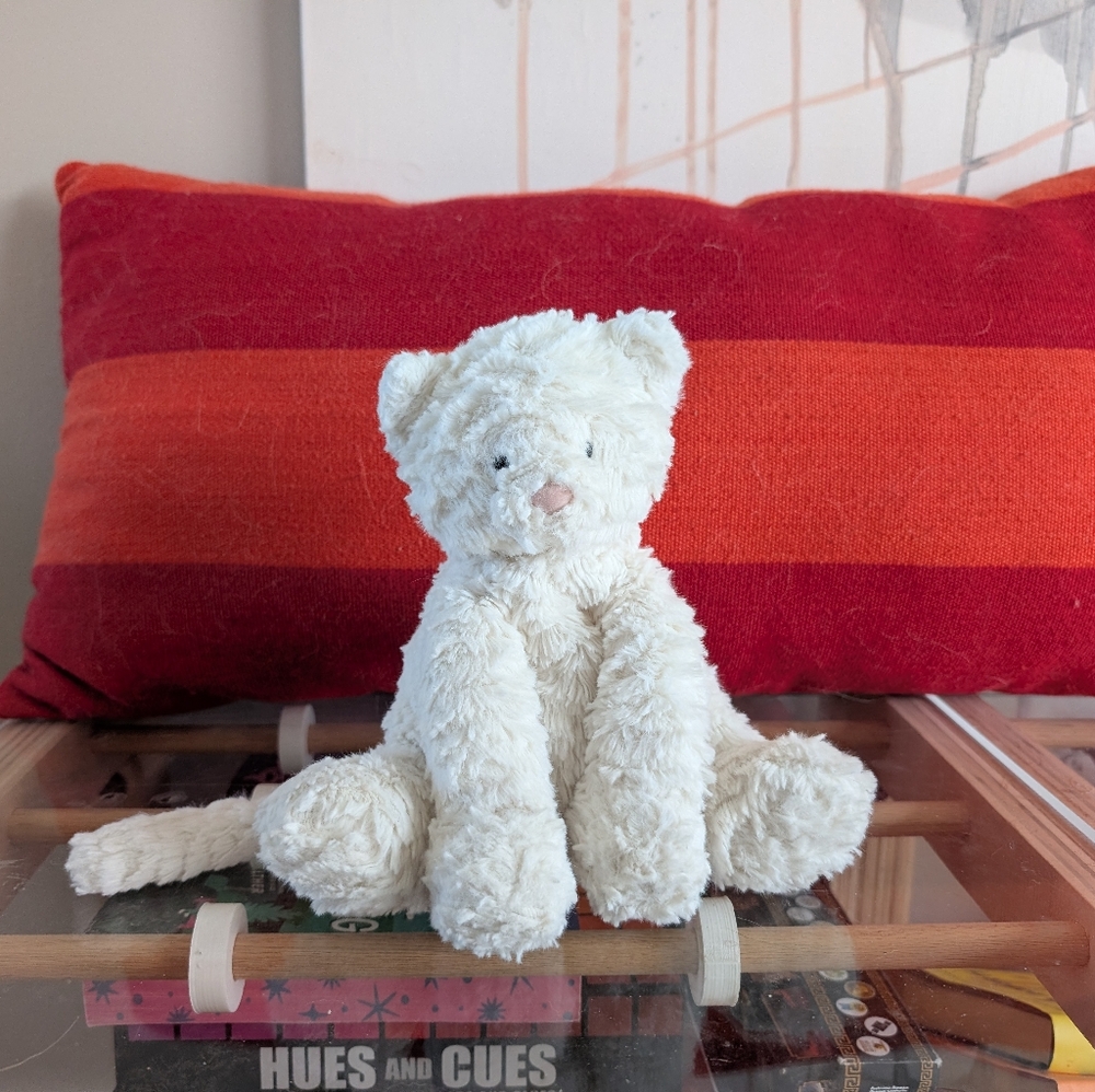 White Fuddle Wuddle Kitty Cat plush Stuffed Animal 8" Jellycat